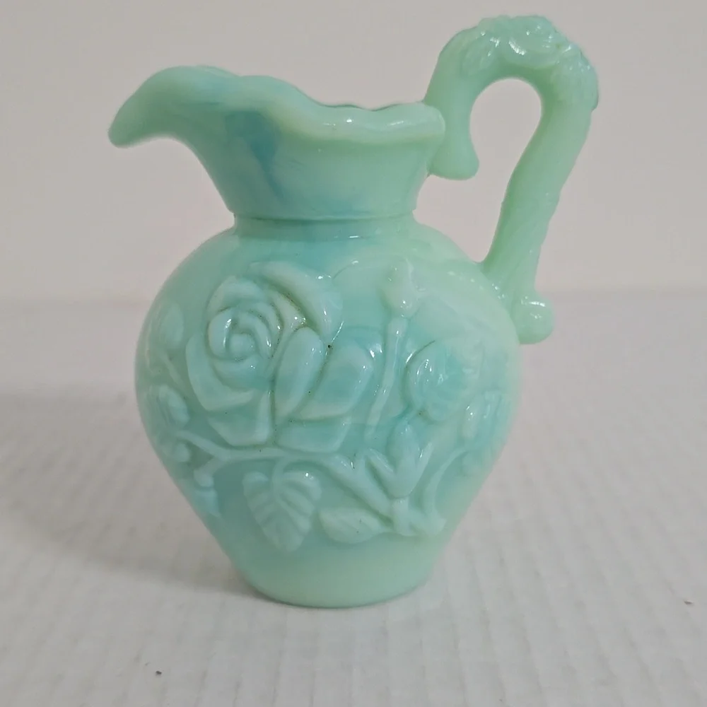 Vintage Avon Mint Green Milk Glass Vase